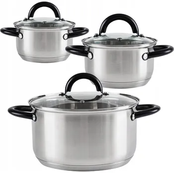 Sada nádobí Sada hrnců MS-Prestige Sada hrnců z nerezové oceli 3 ks nerezová ocel 6 dílů.