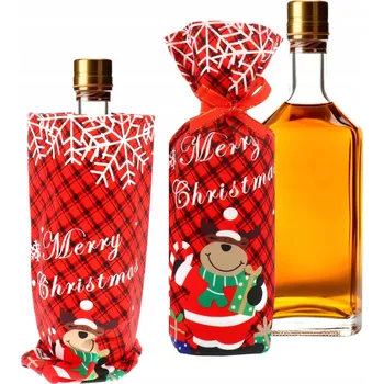 Dárková taška POUZDRO NA LAHEV VÁNOČNÍ TAŠKA Mikuláš PRO MIKULAKA NA VÍNO