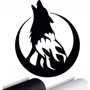 Samolepicí dekorace na vozidlo SAMOLEPKA na auto VLK DRAVÝ ZVÍŘE 15x12,5 cm