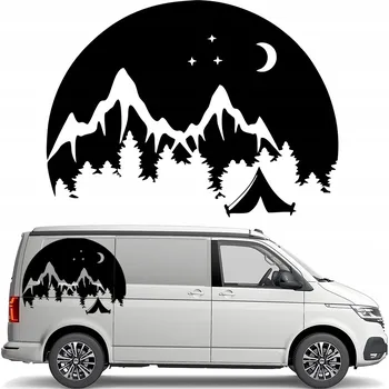 Samolepicí dekorace na vozidlo NÁLEPKA na auto Karavan STAN LES HVĚZDY 45x60