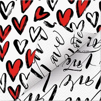 Papírový ubrousek Ubrousky PAW L 33x33cm Double Design TimeFall in Love