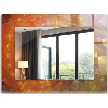 Zrcadlo Dekorativní zrcadlo na zeď s potiskem Dekor Barevná spirála fraktál 80x60 cm