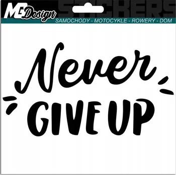 Samolepicí dekorace na vozidlo SAMOLEPKA na auto NEVER GIVE UP MOTIVACE 15x8