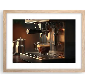 Obraz Obraz plakát v rámu světlý dub do obýváku 40x30 káva foto plakáty na zeď