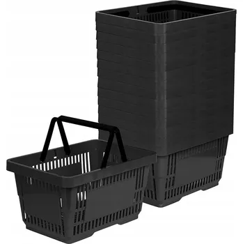 Nákupní košík 15x nákupní košík se 2 uchy, nákupní košík Černý