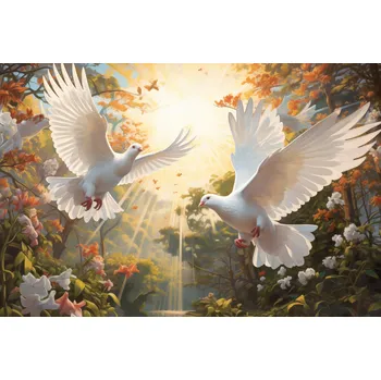 Plakát Plakát Holubice za úsvitu bez rámu 91,5 x 61 cm