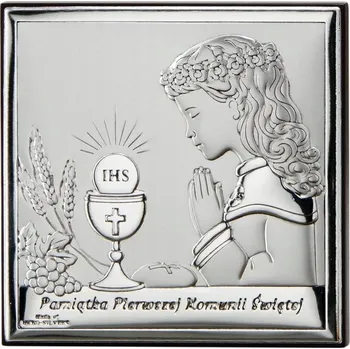 Obraz Obrázek k prvnímu svatému přijímání, památka na první přijímání pro dívku, 8x8 cm