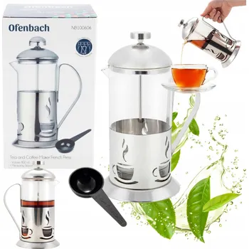 Konvice na čaj KONVICE Skleněný na čaj kávu French Press 800 ml OFENBACH