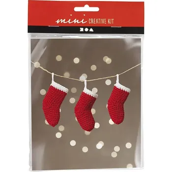 kreativní sada Kompletní sada na háčkování s vánočním motivem - Ponožky