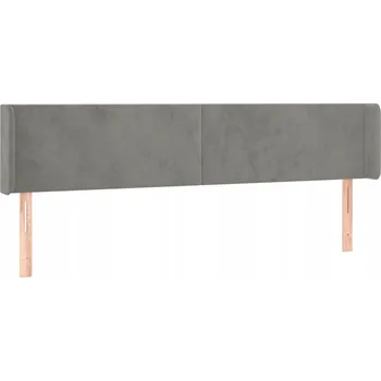 Čelo postele ušák samet světle šedá 103x16x78/88 cm