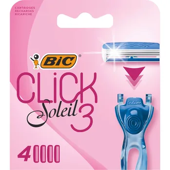 BIC CLICK 3 Soleil Náhradní hlavice s 3 břity pro holicí strojek, 4 kusy