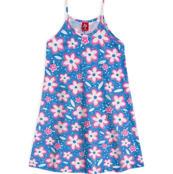 Dívčí šaty Dívčí šaty BEE LOOP KVÍTKY modré Velikost: 152