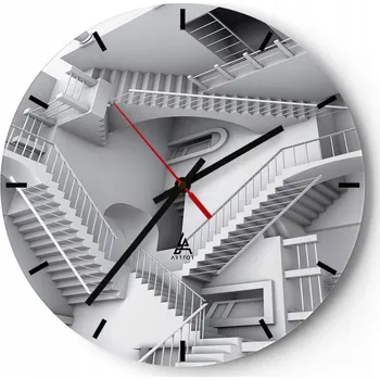 Hodiny Nástěnné hodiny do kuchyně 30x30 Abstrakce Skleněné hodiny do obýváku Tiché