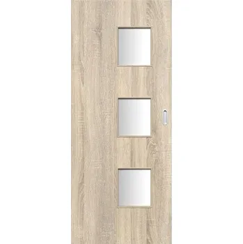 Interiérové dveře Posuvné dveře Trio 3*3 80L dub sonoma