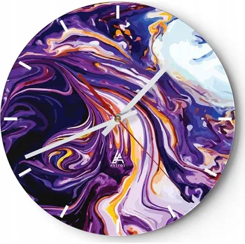 Hodiny Velké nástěnné hodiny 40x40 Abstrakce Skleněné hodiny Kulatý Tiché