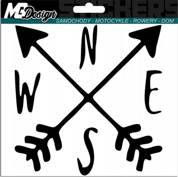 Samolepicí dekorace na vozidlo NÁLEPKA na auto KOMPAS ŠIPKY SMĚRY SVĚTA