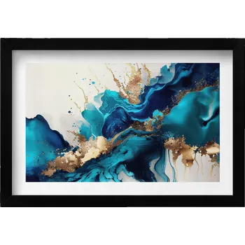 Obraz Nástěnný obraz v černém rámu dekorace interiéru Tekutá Abstrakce 30x20 cm