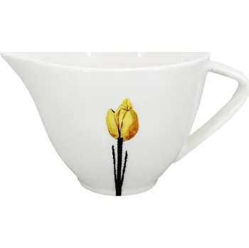 Konvička na mléko by inspire Porcelánová mléčenka Spring 150ml, žlutá/černá 8135-00-00 – elegantní porcelánová konvice s jemným květinovým dekorem