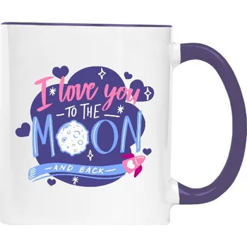 Hrnek malý barevný s potiskem To the moon and back