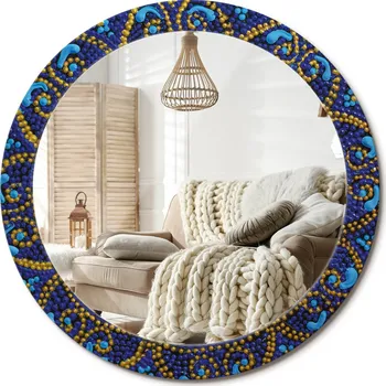 Zrcadlo Zrcadlo s potiskem do koupelny, kuchyně, předsíně, průměr 80 cm, karnevalový vzor