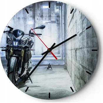 Hodiny Nástěnné hodiny do kuchyně 30x30 Motorismus Skleněné hodiny do obýváku Tiché