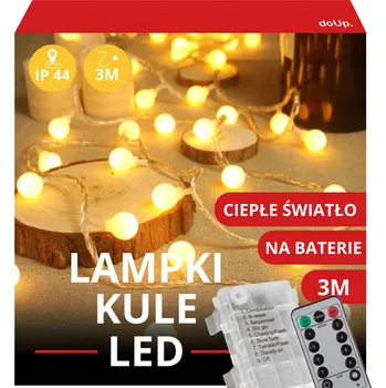 Vánoce VÁNOČNÍ OSVĚTLENÍ NA STROMEČEK LED 3M TEPLÁ BÍLÁ KULIČKY SVĚTELNÝ ŘETĚZ VÁNOČNÍ GIRLANDA
