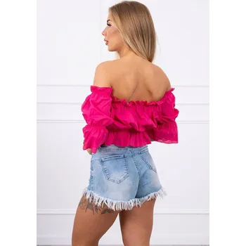 Dámská halenka Fuchsiová španělská blůza s pruhy K-Fashion, UNI i519_14932-U