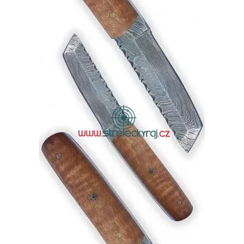 Kuchyňský nůž nůž Dellinger Damask miniTanto Walnut