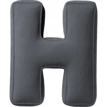 Polštář Polštář velurový písmeno H, 40cm VELKÝ šedý