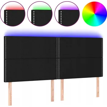 LED Záhlaví postele 160x118/128 cm černé