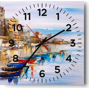 Hodiny Nástěnné hodiny do obýváku 40x40 Krajina Tiché hodiny na skle Bez hlučný chod