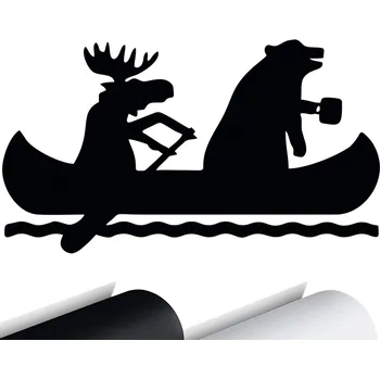 Samolepicí dekorace na vozidlo NÁLEPKA na auto KAJAK MEDVĚD LOS 15x8