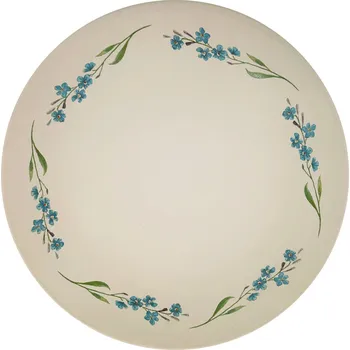 Talíř Clay Keramický mělký talíř Cream Pomněnka ø 26,5cm, smetanová/modrá SP230491 – jemná květinová elegance pro váš stůl.