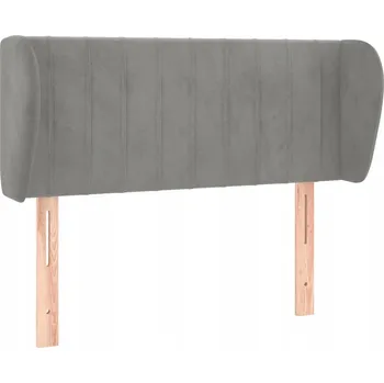 Čelo postele s ouškama samet světle šedá 83x23x78/88 cm