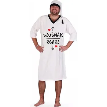 Dámská noční košile Noční košile Slušňák nebo Rebel - velikost XXXL, Barva Bílá