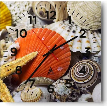 Hodiny Nástěnné hodiny do kuchyně 30x30 Natura Stylové hodiny na skle Loft Tiché