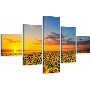 Obraz Vícedílný obraz KVĚTINY Slunečnice 3D dekorace 250x150 cm