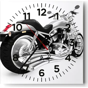 Hodiny Nástěnné hodiny do obýváku 40x40 Motorismus Tichý chod Hodiny na skle Bez hlučnosti