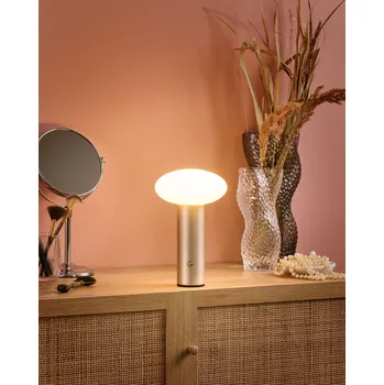 Stojací lampa Stolní lampa zlatá LED bezdrátová železná se stínidlem moderní osvětlení do interiéru Beliani