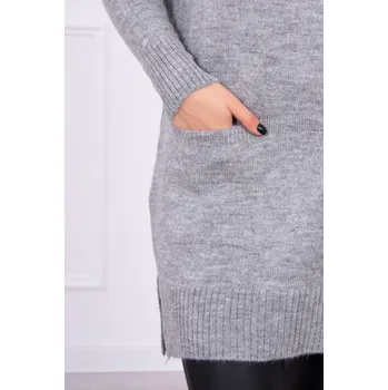 Dámský svetr Dámský šedý svetr se stojáčkem K-Fashion, UNI i519_16309-U
