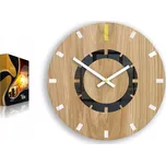 MODERNÍ dřevěné nástěnné hodiny ATENA ŽLUTÁ DIY