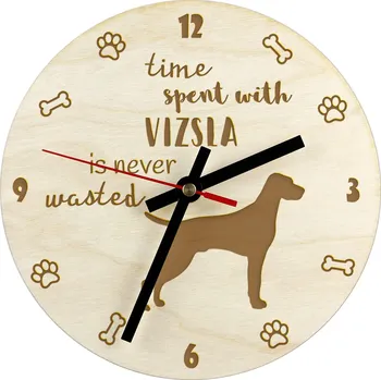 Hodiny Ohař - hodiny se psem, dřevěné hodiny, nástěnné hodiny pro milovníky psů