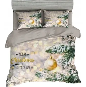 Povlečení Povlečení Stromeček se zlatou baňkou/stříbrné - 160x200 cm - 3 díly