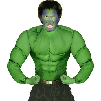 Karnevalový kostým Pánské tričko se svaly Hulk - L