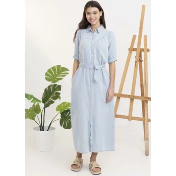 Dámská sukně Šaty dlouhé jeans košilové C10438 velikost: L