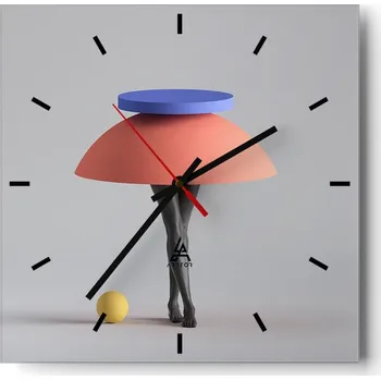 Hodiny Velké nástěnné hodiny na zeď 40x40 3D Skleněné hodiny Čtvercové Tiché