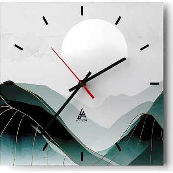 Hodiny Velké nástěnné hodiny 40x40 Abstrakce Skleněné tiché hodiny