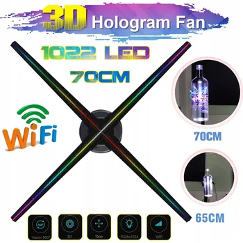 Reklamní LED panel 3D Hologram LED Displej pro Reklamu, 80 cm, 1024 LED