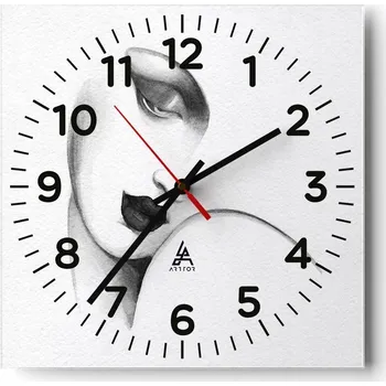 Hodiny Kuchyňské nástěnné hodiny 30x30 Žena Skleněné hodiny do obýváku Moderní Tiché