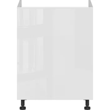 Kuchyňská skříňka Black red white DK-60/82-P (L) dolní skříňka pod dřez kuchyně Top Line Zvolte stranu: levé provedení, Barva korpusu skříněk: Černá mat, Zvolte barvu dvířek: Bílá lesk